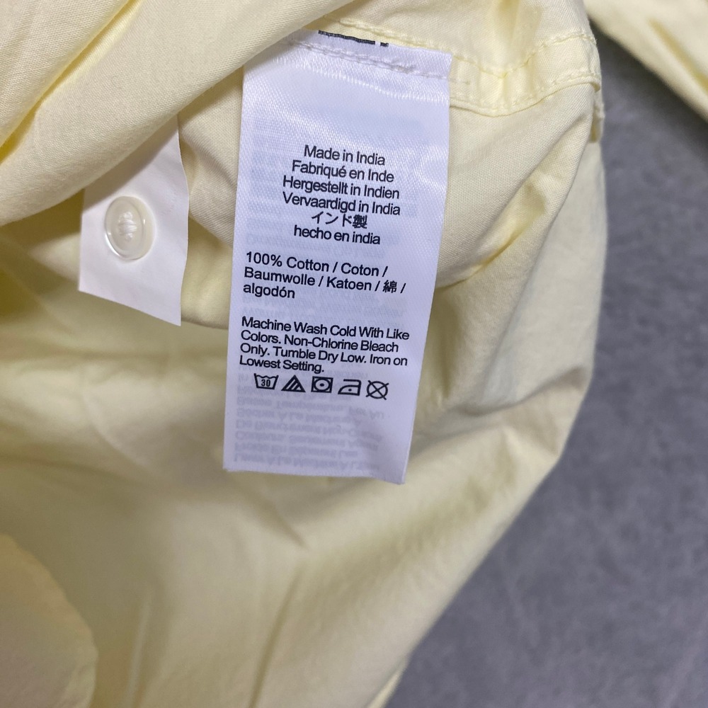 Madewell Shirt Womens Small Sheer Pineapple Yellow Easy Button Down Poplin NY392 - Picture 7 of 9